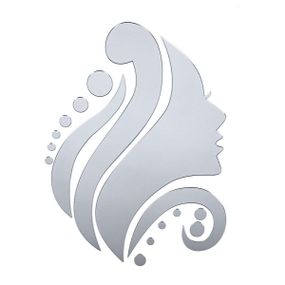 Дзеркальний декор акриловий самоклейний Обличчя срібло, 16 шт. (D) SW-00002504