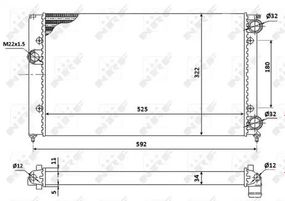 Радіатор охолодження двигуна VW Golf 91- (NRF), NRF (529501)