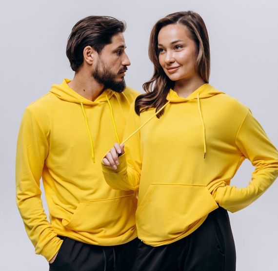 Худи жіноче (unisex) жовте двохнитка | Зображення 1