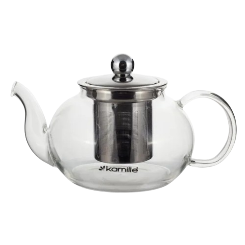 Заварник 500мл зі з'ємним ситечком скло/нержавіюча сталь 0783S KAMILLE