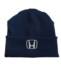 Трикотажная шапка Мужская демисезонная хонда honda с рубчиком (кашкорс), двухслойная с вышивкой темно-синяя