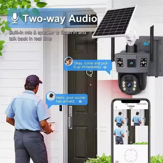 Камера відеоспостереження вулична Solar ptz 6MP, поворотна камера з wi-fi, камера із сонячною панеллю, камера з детектором руху | Зображення 6