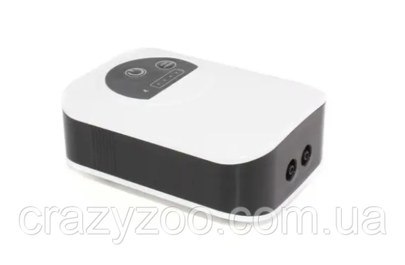 Компресор для акваріума SunSun CP-602 двоканальний на акумуляторі 1.5 Вт 2 л/хв до 200 л