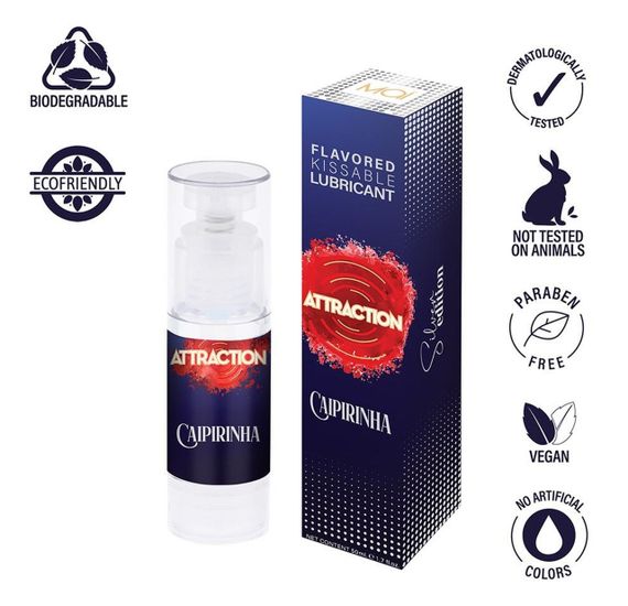 Оральний лубрикант на водній основі з ароматом кайпірінья Mai - Attraction Flavored Kissable Lubrikant Caipirinha, 50 ml Sex Aura | Зображення 3