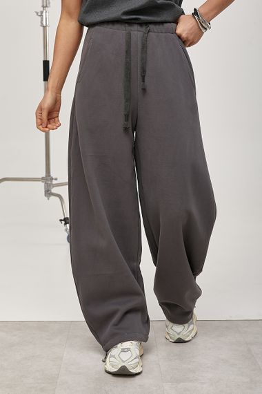 Теплі спортивні штани вільного фасону - сірий цвет, M (є розміри)