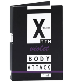 Парфуми з феромонами для чоловіків X phero Men Violet Body Attack, 1 ml Sex Aura