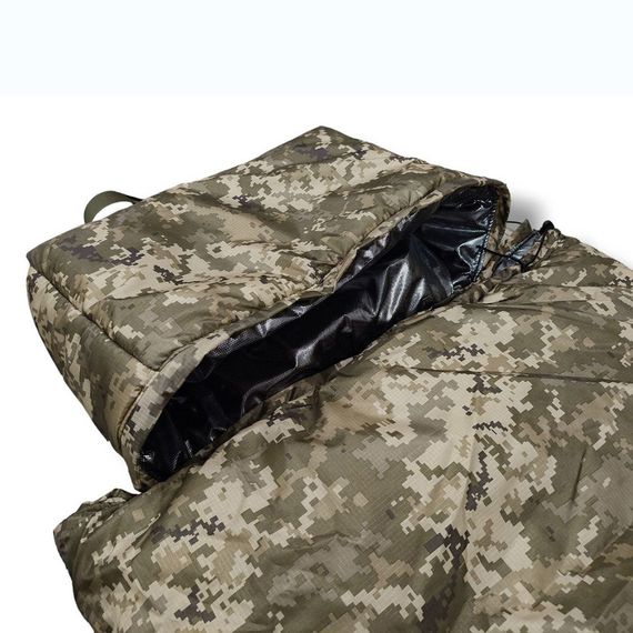 Великий  спальний мішок до -25, тактичний зимовий спальник , військовий піксель | Зображення 4