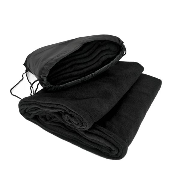 Туристический плед Tactico 145*200 черный - одеяло для кемпинга и туризма в чехле