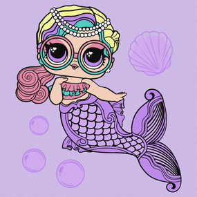Картина по номерам "L.O.L. Surprise! Mermaids Miss Sea"KHO6263, 40х40 см