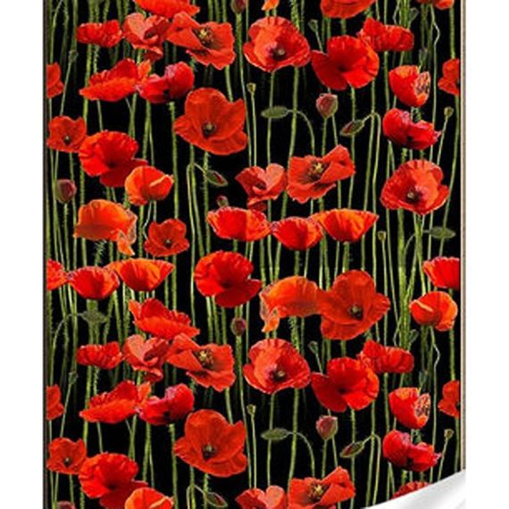 Алмазная мозаика "Маки на черном фоне" HEG86881 30х40 см