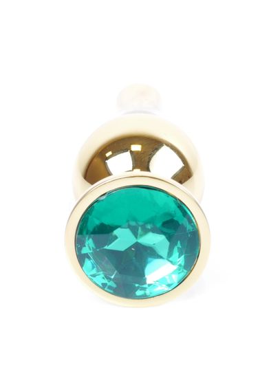 Анальна пробка - Jewellery Gold Long Plug Green | Зображення 2