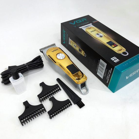 Тример для волосся та бороди VGR V-290 LED Display 3 насадки, машинка для стрижки волосся домашня | Зображення 1