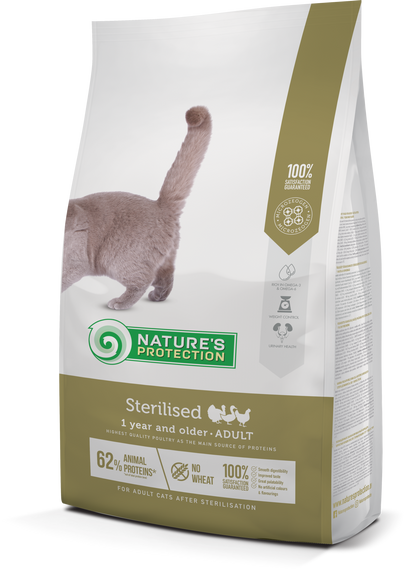 Корм Nature's Protection Sterilised сухий для стерилізованих котів та кішок 7 кг