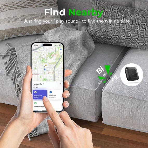 Локатор Key Finder для валіз, багажу, 2 шт. Мітка Air Tracker, сумісна з Apple Find My (тільки iOS), | Зображення 6