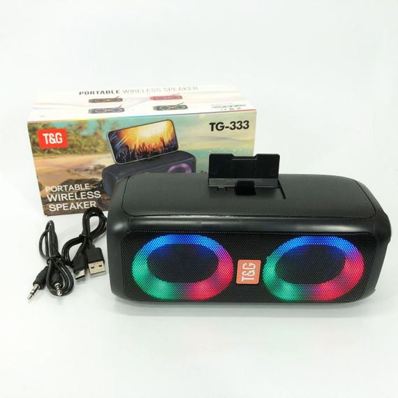 Портативна колонка TG333 2x5W з RGB підсвічуванням. BK-896 Колір: чорний | Зображення 5
