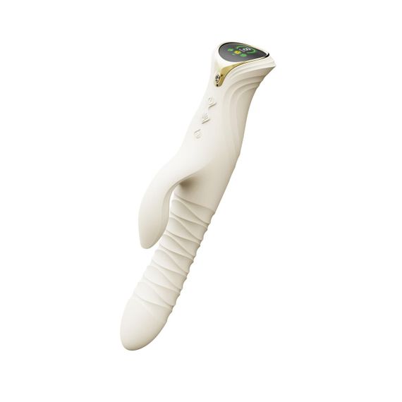 Смарт пульсатор-кролик з вібрацією Zalo Mose 2 Ivory White, підігрів до 42 °C, кристал Swarovski sexstyle | Зображення 1