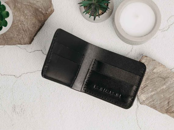 Шкіряний біфолд Skin and Skin Slim 11.5х9 см Чорний (SW03BL) | Зображення 2