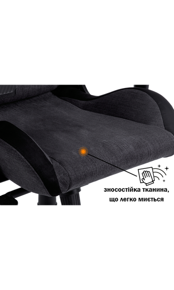 Кресло геймерское GT RACER X-8005 Dark GrayBlack Suede | Зображення 3