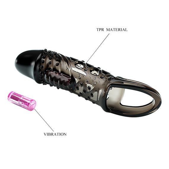 Насадка на член - Pretty Love Cecelia Vibrating Penis Sleeve Black | Зображення 4