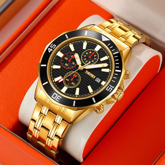 Чоловічий годинник Skmei 9335GDBK Gold-Black | Зображення 3