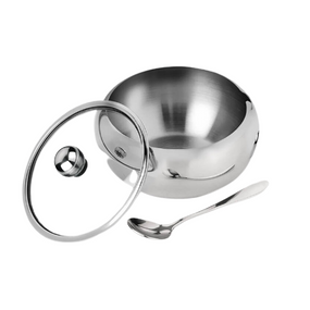 Цукорниця з ложкою та скляною кришкою 460мл d11см/h9см нержавіюча сталь MR-1696 Maestro