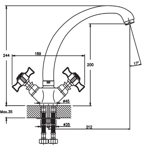 Змішувач для кухні Haiba ZEON 273 HB0433 | Зображення 1