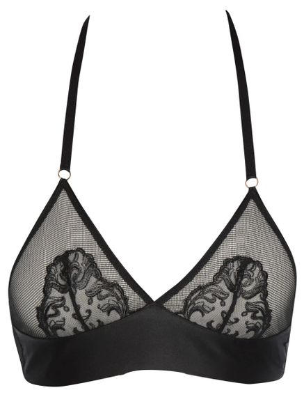 Бюстгальтер із вишитого тюлю Bracli Vienna Halter Bra, Чорний, L, L | Зображення 3