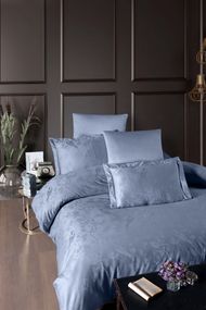 Постільна білизна First Choice Jacquard Satin 200 х 220 см Stesha Dusty Blue