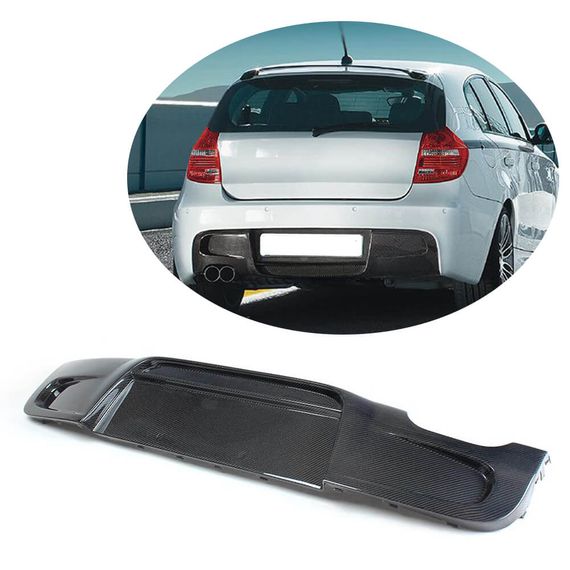 Дифузор заднього бампера V1 (для E87 M-Sport, Карбон) для BMW 1 серія E81/82/87/88 2004-2011 рр