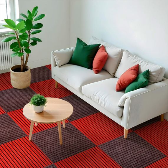 Самоклеюча плитка під ковролін бургунді 600х600х4,5мм SW-00002487 | Зображення 5