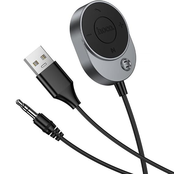 Bluetooth аудіо ресивер Hoco E150 Path (AUX 3.5mm+USB-A) Metal gray | Зображення 2