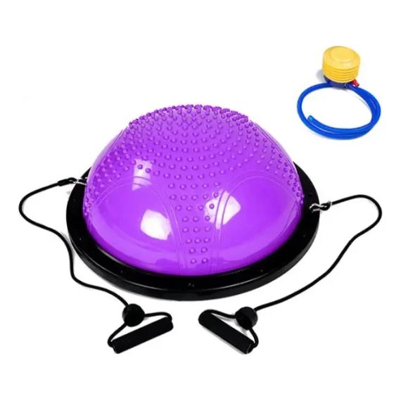 Гімнастична напівсфера для фітнесу, балансувальна подушка, PF-01 платформа 60 см Фіолетова | Зображення 1