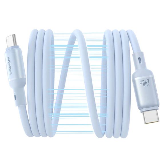 Дата кабель Baseus PicoGo Magnetic Liquid Silicone Type-C to Type-C 240W (1m) (P10376800) Galaxy Blue | Зображення 2