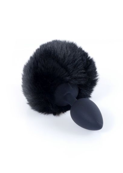 Анальна пробка - Bunny Tail Silicone Black Plug Black | Зображення 2