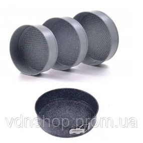 Набор круглых противней из стали для выпечки, Стальная форма выпечки для пирога, Форма складная круглая EQ-83