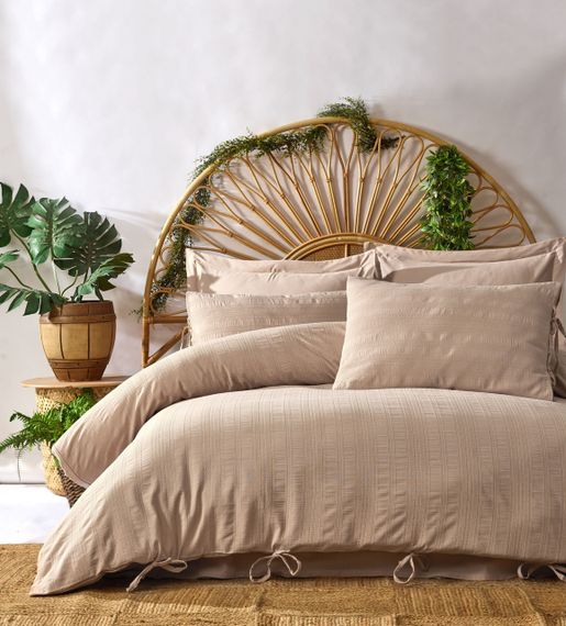 Постельное белье Saheser Stonewashed Ranforce 200 х 220 см Lucca Bej