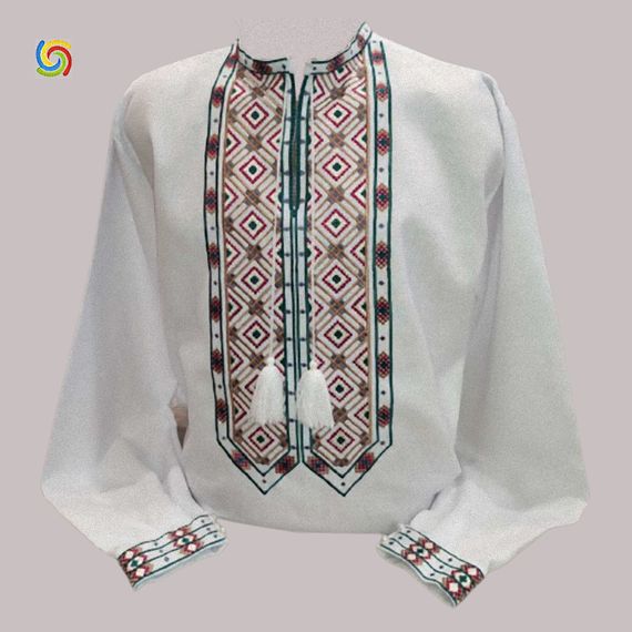 Рубашка Украинская вышиванка 33330339 цвет белый размер L/XL