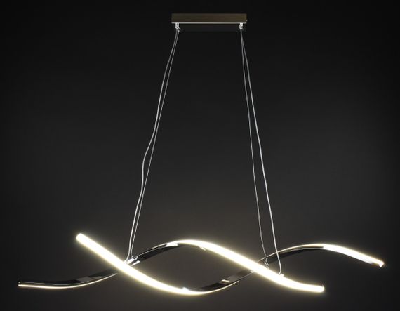 Люстра світлодіодна підвісна LED світильник для квартири на стелю лед 27356 Хром 25-100х14х103 см. | Зображення 6