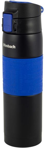 Термос-пляшка Ofenbach Elegance 480мл із силіконовою блакитною вставкою