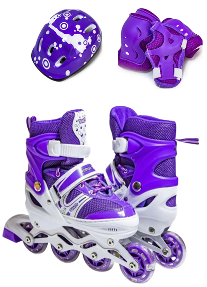 Комплект роликовые коньки раздвижные Scale Sports с шлемом и защитой S (31-34)
