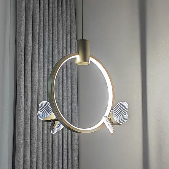 Люстра світлодіодна підвісна LED світильник для квартири на стелю лед 27277 Золото 45-100х23х33 см. | Зображення 1