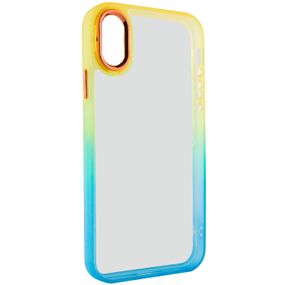 Чохол TPU+PC Fresh sip series для Apple iPhone XS Max (6.5") TPU+PC, Бирюзовый / Оранжевый