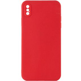Силиконовый чехол Candy Full Camera для Apple iPhone X / XS (5.8") Красный / Camellia