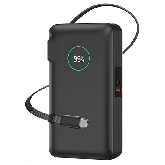 Портативний ЗП Power Bank WIWU Wi-P049 22.5W+PD35W with cable 10000 mAh Black