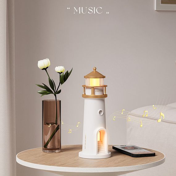 Проектор-нічник A08 Lighthouse 2in1 + Bluetooth колонка White | Зображення 4