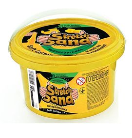 Кінетичний пісок "Stretch Sand" STS-02-01U Danko Toys 400 гр, у відрі (4823102804736) Жовтий