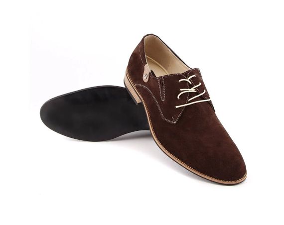 Чоловічі туфлі замшеві, коричневі дербі 41 розмір | Зображення 1