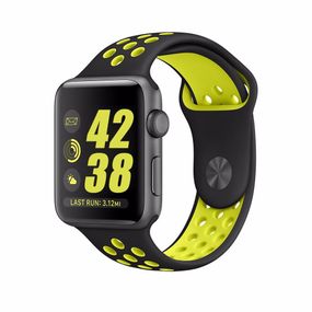 Спортивный ремешок с перфорацией Primo для часов Apple Watch 42mm / 44mm / 45mm размер S - Black&Yellow