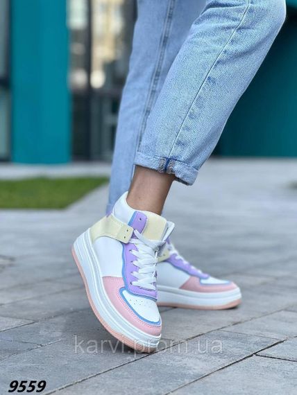 Хайтопи жіночі білі еко шкіра 38