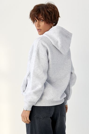 Тепле однотонне худі - світло-сірий цвет, S (є розміри) | Зображення 1